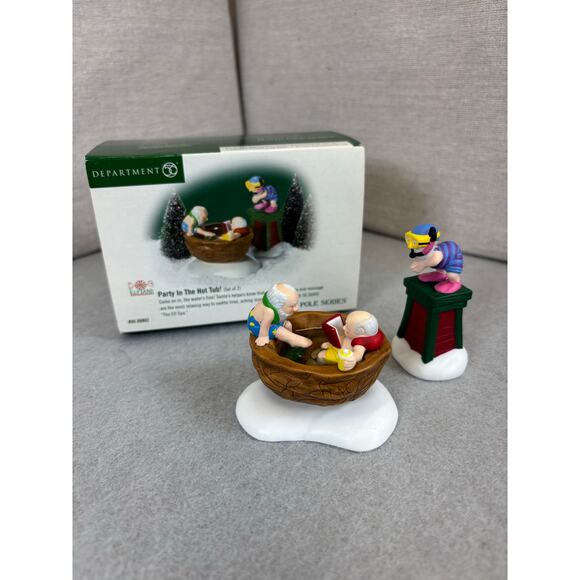 Dept 56 North Pole Series "Party in the Hot Tub" (2 pc set) #56802 Christmas - Picture 1 of 5
